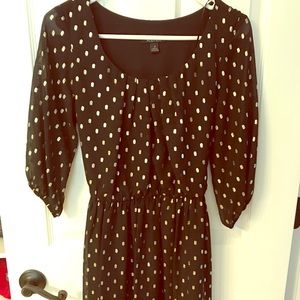 Black dress with gold dots